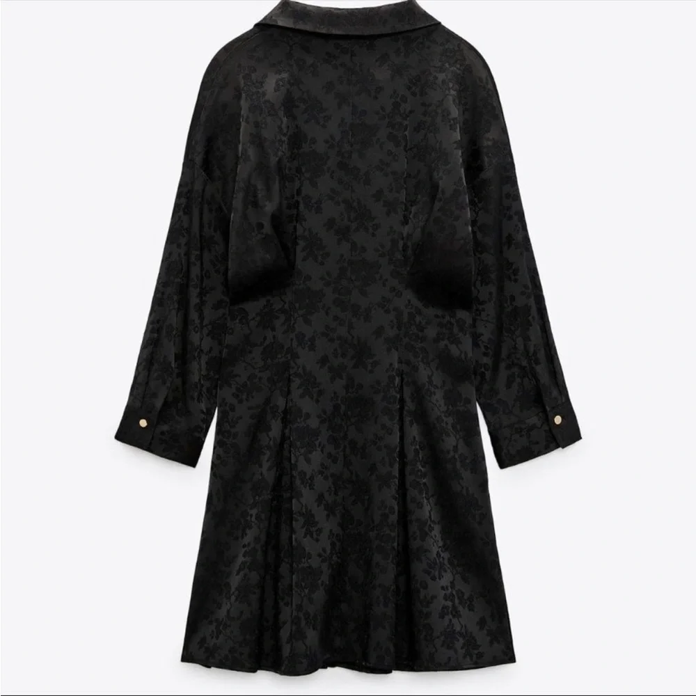 NWT black Jacquard shirt dress - Picture 5 of 8